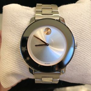 Movado Bold Silver with Rose Gold Accents